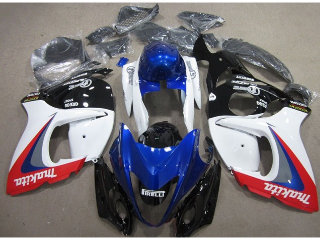 Weiß Blau Makita GSXR 1300 Hayabusa 2008-2019 Verkleidungen Weiß Blau Makita GSXR 1300 Hayabusa 2008-2019 Verkleidungen