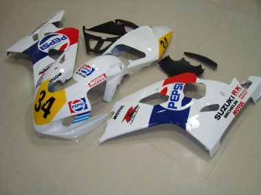 Weiß Blau Pepsi 34 GSXR 750 K4 2004-2005 Verkleidungen