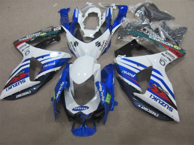 Weiß Blau Samsung GSXR 1000 K9 2009-2016 Verkleidungen Weiß Blau Samsung GSXR 1000 K9 2009-2016 Verkleidungen