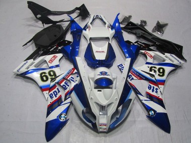 Weiß Blau Sterilgarda 69 S1000RR 2009-2014 Verkleidungen