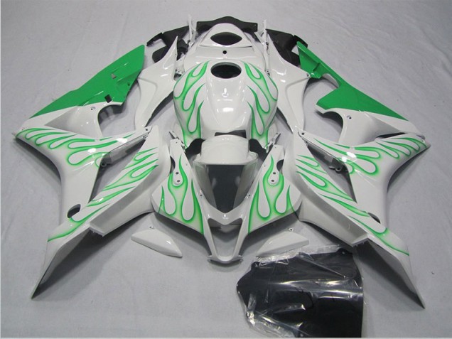 Weiß Grün Flamme CBR 600 RR 2007-2008 Verkleidungen Weiß Grün Flamme CBR 600 RR 2007-2008 Verkleidungen