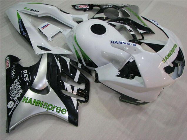 Weiß Grün Hannspree CBR 600 F3 1995-1998 Verkleidungen Weiß Grün Hannspree CBR 600 F3 1995-1998 Verkleidungen