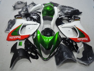 Weiß Grün Makita GSXR 1300 Hayabusa 2008-2019 Verkleidungen