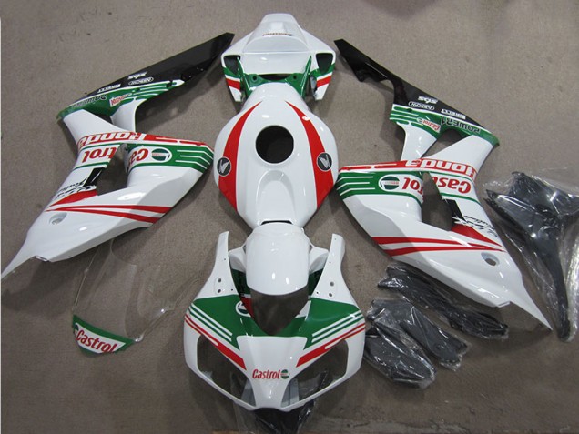 Weiß Grün Rot Castrol CBR 1000 RR 2006-2007 Verkleidungen