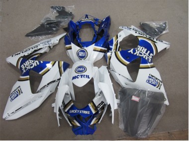 Weiß Lucky Strike Blau Motul GSXR 1000 K9 2009-2016 Verkleidungen