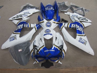 Weiß Lucky Strike Blau Motul GSXR 600 K8 2008-2010 Verkleidungen