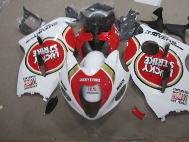 Weiß Lucky Strike Motul GSXR 1300 Hayabusa 1996-2007 Verkleidungen