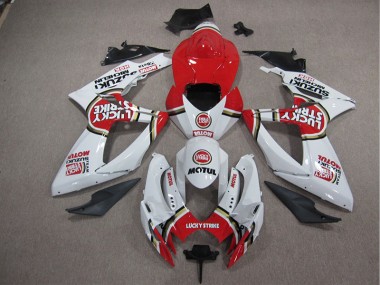 Weiß Lucky Strike Rot Motul GSXR 1000 K5 2005-2006 Verkleidungen