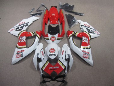 Weiß Lucky Strike Rot Motul GSXR 600 K8 2008-2010 Verkleidungen