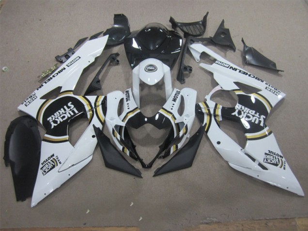 Weiß Lucky Strike Schwarz Motul GSXR 1000 K5 2005-2006 Verkleidungen Weiß Lucky Strike Schwarz Motul GSXR 1000 K5 2005-2006 Verkleidungen