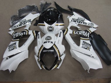 Weiß Lucky Strike Schwarz Motul GSXR 1000 K7 2007-2008 Verkleidungen