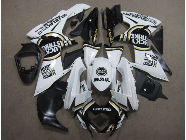 Weiß Lucky Strike Schwarz Motul GSXR 600 K11 2011-2024 Verkleidungen Weiß Lucky Strike Schwarz Motul GSXR 600 K11 2011-2024 Verkleidungen