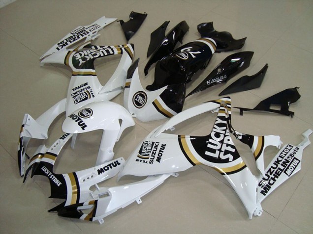Weiß Lucky Strike Schwarz Motul GSXR 750 K6 2006-2007 Verkleidungen Weiß Lucky Strike Schwarz Motul GSXR 750 K6 2006-2007 Verkleidungen