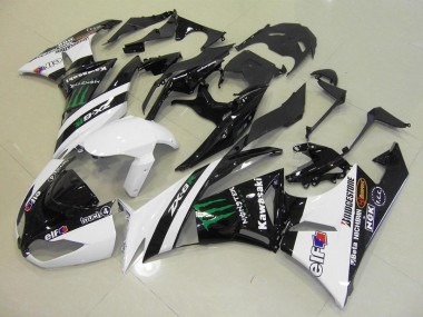 Weiß Monster ZX6R 2009-2012 Verkleidungen