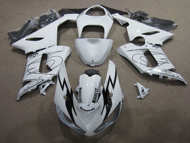 Weiß Ninja 636 ZX6R 2005-2006 Verkleidungen Weiß Ninja 636 ZX6R 2005-2006 Verkleidungen