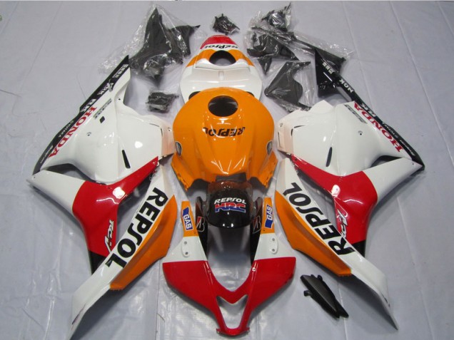 Weiß Orange Schwarz Repsol CBR 600 RR 2009-2012 Verkleidungen Weiß Orange Schwarz Repsol CBR 600 RR 2009-2012 Verkleidungen
