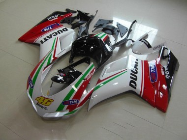 Weiß Rot 46 Ducati 1098 2007-2014 Verkleidungen