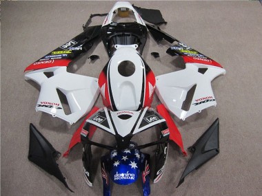 Weiß Rot Blau Lee CBR 600 RR 2005-2006 Verkleidungen