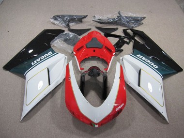 Weiß Rot Ducati 1098 848 2007-2014 Verkleidungen