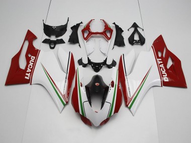 Weiß Rot Ducati 1199 2011-2014 Verkleidungen