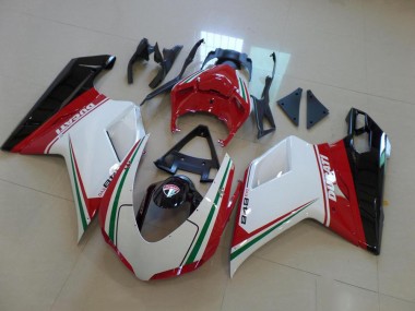 Weiß Rot Ducati 848 1098 1198 2007-2014 Verkleidungen