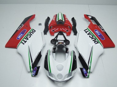 Weiß Rot Enel Ducati 749 999 2005-2006 Verkleidungen