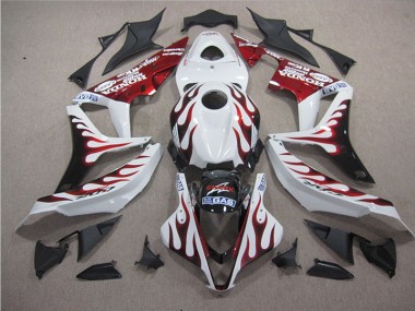 Weiß Rot Flamme Hai CBR 600 RR 2007-2008 Verkleidungen