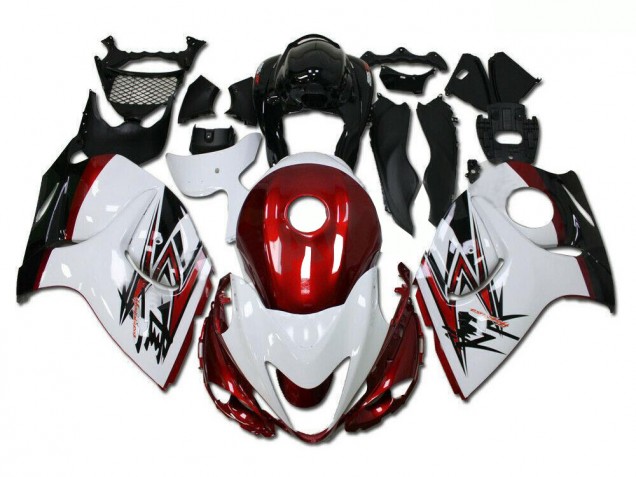 Weiß Rot GSXR 1300 Hayabusa 2008-2019 Verkleidungen