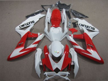 Weiß Rot GSXR 600 K8 2008-2010 Verkleidungen