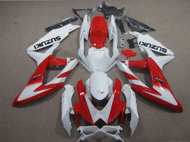 Weiß Rot GSXR 600 K8 2008-2010 Verkleidungen