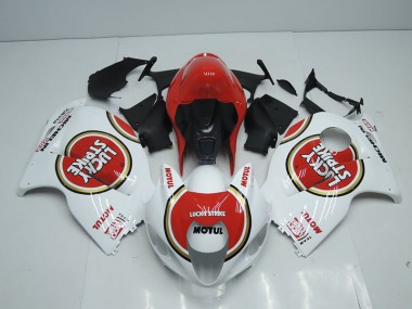 Weiß Rot Lucky Strike Motul GSXR 1300 Hayabusa 1996-2007 Verkleidungen
