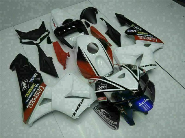 Weiß Rot Schwarz Lee CBR 600 RR 2005-2006 Verkleidungen Weiß Rot Schwarz Lee CBR 600 RR 2005-2006 Verkleidungen