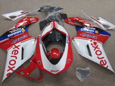 Weiß Rot Xerox Ducati 1098 2007-2014 Verkleidungen