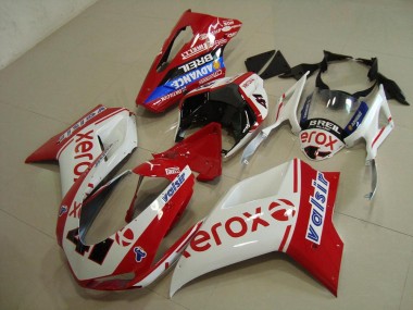 Weiß Rot Xerox Ducati 848 1098 1198 2007-2014 Verkleidungen