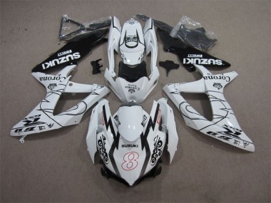 Weiß Schwarz Corona Extra Motul 8 GSXR 600 K8 2008-2010 Verkleidungen