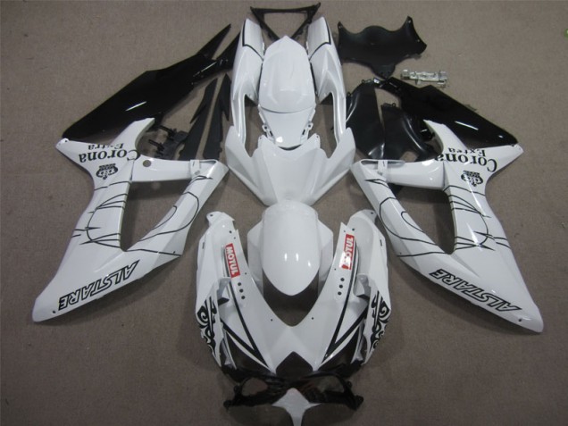 Weiß Schwarz Corona Extra Motul GSXR 600 K8 2008-2010 Verkleidungen Weiß Schwarz Corona Extra Motul GSXR 600 K8 2008-2010 Verkleidungen