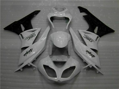 Weiß Schwarz Ninja ZX6R 2009-2012 Verkleidungen