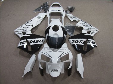 Weiß Schwarz Repsol CBR 600 RR 2005-2006 Verkleidungen