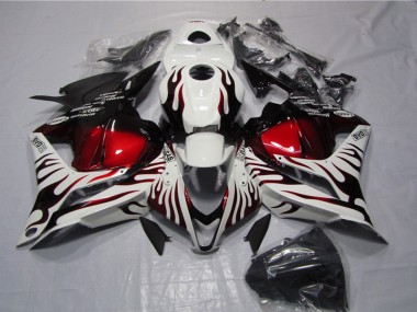 Weiß Schwarz Rot Flamme CBR 600 RR 2009-2012 Verkleidungen