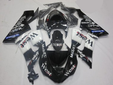 Weiß Schwarz ZX6R 2005-2006 Verkleidung