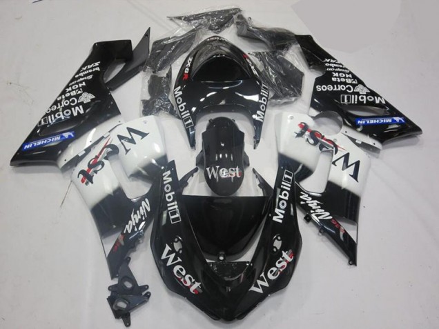 Weiß Schwarz ZX6R 2005-2006 Verkleidung