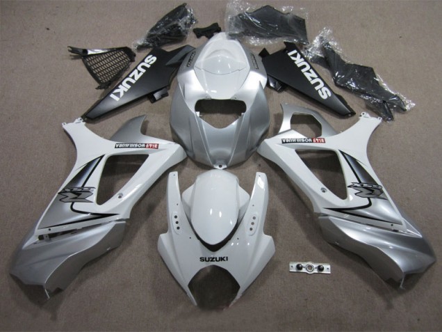Weiß Silber GSXR 1000 K7 2007-2008 Verkleidungen Weiß Silber GSXR 1000 K7 2007-2008 Verkleidungen