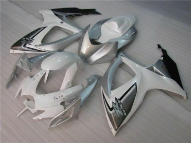 Weiß Silber GSXR 600 / 750 K6 2006-2007 Verkleidung