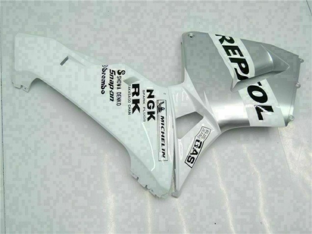 Weiß Silber Repsol CBR 600 RR 2003-2004 Verkleidungen Weiß Silber Repsol CBR 600 RR 2003-2004 Verkleidungen