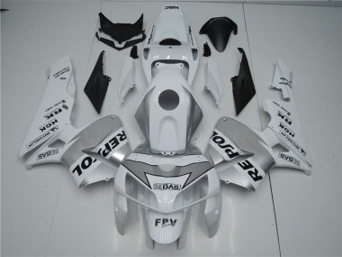 Weiß Silber Schwarz Repsol CBR 600 RR 2005-2006 Verkleidungen