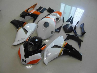 Weiß Und Schwarz Und Orange Rennen CBR 1000 RR 2008-2011 Verkleidungen