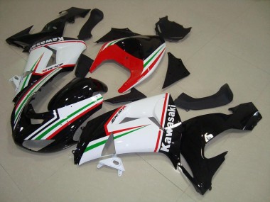 Weiß Und Schwarz ZX10R 2006-2007 Verkleidungen