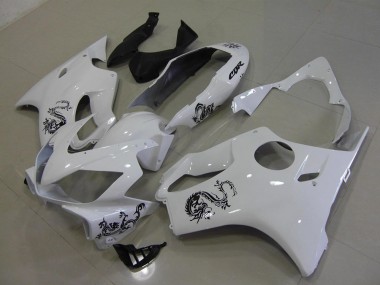 Weiß mit Schwarz Dragon CBR 600 F4i 2004-2007 Verkleidungen