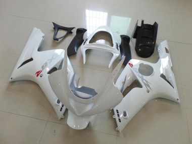 Weiß mit Silber Aufkleber ZX6R 2003-2004 Verkleidungen
